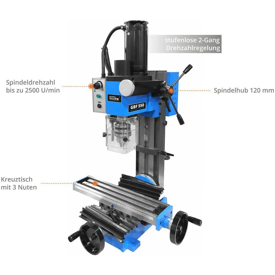 Güde 48140 Mini Bohr- & Fräsmaschine GBF 550 – Bild 7