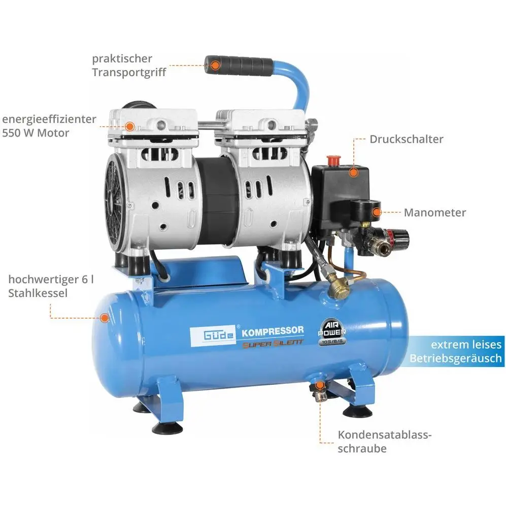 Güde 50133 Kompressor Airpower 105/8/6 SILENT – Bild 7
