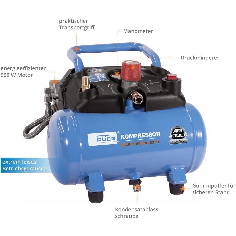 Güde 50134 Kompressor Airpower 110/8/6 SILENT – Bild 7