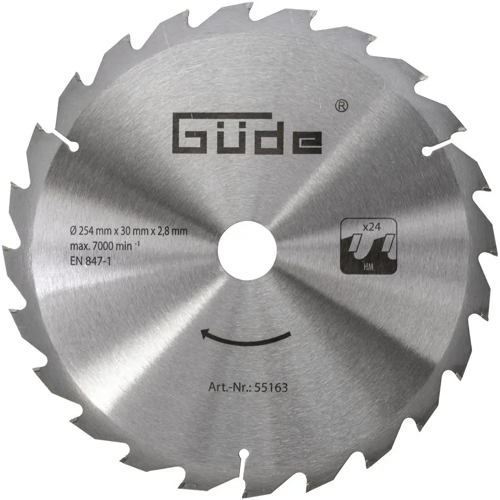Güde 55163 Holzsägeblatt HM 254x30x24Z