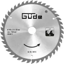 Güde 58155 Holzsägeblatt HM 190x20x42Z